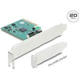 DeLOCK PCI-E x4 kort > 1x int. USB 20 Gbps Type E Key-A Lav profil, Interface card 