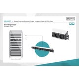 Digitus 19" PDU stikdåse med aluminiumsprofil, 10-vejs, 8x C13, 2x C19, Strømskinne Sort/aluminium