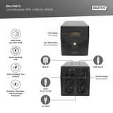 Digitus Line-interaktiv UPS, 1000 VA/600 Watt Sort