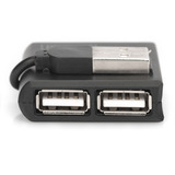 Digitus USB 2.0 4-porte, USB hub Sort