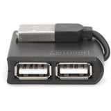 Digitus USB 2.0 4-porte, USB hub Sort