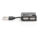 Digitus USB 2.0 4-porte, USB hub Sort
