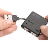 Digitus USB 2.0 4-porte, USB hub Sort