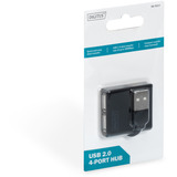Digitus USB 2.0 4-porte, USB hub Sort