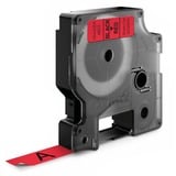 Dymo Originale D1-etiketter | Sort tekst på rød tape | 12 mm x 7 m | Selvklæbende etiketter til LabelManager-mærkningsmaskiner | Fremstillet i Europa Sort på rød, Polyester, Belgien, -18 - 90 °C, DYMO, LabelManager, LabelWriter 450 DUO