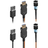 Lindy 100m MPO-fiber HDMI 8K60 Extender, HDMI-udvidelse forlænger Orange/Sort