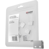 Lindy 40464 portblokering USB Type-A Hvid Acrylonitrilbutadienstyren 10 stk, Beskyttelses hætte Hvid, Portblokering, USB Type-A, Hvid, Acrylonitrilbutadienstyren, 10 stk, Polybag