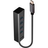 Lindy 43325 interface hub USB 3.2 Gen 1 (3.1 Gen 1) Type-C 5000 Mbit/s Grå, USB hub USB 3.2 Gen 1 (3.1 Gen 1) Type-C, USB 3.2 Gen 1 (3.1 Gen 1) Type-A, 5000 Mbit/s, Grå, Aluminium, Plast, 0,3 m