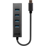 Lindy 43325 interface hub USB 3.2 Gen 1 (3.1 Gen 1) Type-C 5000 Mbit/s Grå, USB hub USB 3.2 Gen 1 (3.1 Gen 1) Type-C, USB 3.2 Gen 1 (3.1 Gen 1) Type-A, 5000 Mbit/s, Grå, Aluminium, Plast, 0,3 m