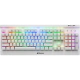 Sharkoon SKILLER SGK3 tastatur USB QWERTY Engelsk Hvid, Gaming-tastatur Hvid, Amerikansk layout, Kailh blå, Fuld størrelse (100 %), USB, Mekanisk, QWERTY, RGB LED, Hvid