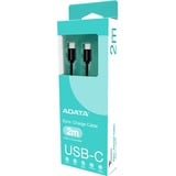ADATA CACC-200PN-BK USB-kabel USB 2.0 2 m USB C 100 W Sort Sort, 2 m, USB C, USB C, USB 2.0, Sort