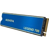 ADATA LEGEND 700 512 GB M.2 PCI Express 3.0 NVMe 3D NAND, Solid state-drev Blå/Guld, 512 GB, M.2, 2000 MB/s