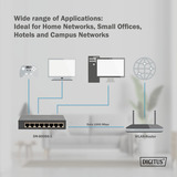 Digitus 8-ports Gigabit, Switch Sort