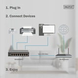 Digitus 8-ports Gigabit, Switch Sort