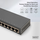 Digitus 8-ports Gigabit, Switch Sort