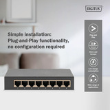 Digitus 8-ports Gigabit, Switch Sort