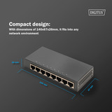 Digitus 8-ports Gigabit, Switch Sort