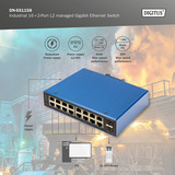 Digitus Industriel 16+2-port L2 administreret Gigabit Ethernet, Switch 