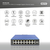 Digitus Industriel 16+2-port L2 administreret Gigabit Ethernet, Switch 