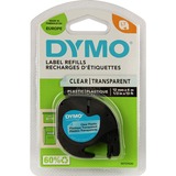Dymo LetraTag plastetiketter | Original | 12 mm x 4 m rulle | Sort tekst på gennemsigtige etiketter | Selvklæbende, alsidige etiketter til LetraTag mærkemaskiner, Tape alsidige etiketter til LetraTag mærkemaskiner, Sort på transparant, Polyester, Belgien, DYMO, LetraTag 100T, LetraTag 100H, 1,2 cm