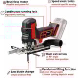 EINHELL TP-JST 18/135 Li BL-Solo, 4321265, Stiksav Rød/Sort