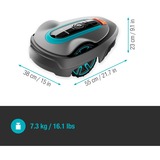 GARDENA SILENO city 600 Robot plæneklipper Batteri Blå, Grå grå/Turkis, Robot plæneklipper, 600 m², 16 cm, 20 cm, 50 cm, Roterende knive