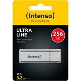 Intenso Ultra Line USB-nøgle 256 GB USB Type-A 3.2 Gen 1 (3.1 Gen 1) Sølv, USB-stik Sølv, 256 GB, USB Type-A, 3.2 Gen 1 (3.1 Gen 1), 70 MB/s, Hætte, Sølv