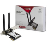 Inter-Tech DMG-31 Intern WLAN 300 Mbit/s, Wi-Fi-adapter Intern, Trådløs, PCI Express, WLAN, Wi-Fi 4 (802.11n), 300 Mbit/s