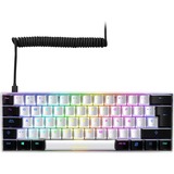 Sharkoon SGK50 S4 tastatur USB QWERTY Spansk Hvid, Gaming-tastatur Hvid/Sort, ES-layout, Kalih rød, 60%, USB, QWERTY, RGB LED, Hvid