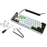 Sharkoon SGK50 S4 tastatur USB QWERTY Spansk Hvid, Gaming-tastatur Hvid/Sort, ES-layout, Kalih rød, 60%, USB, QWERTY, RGB LED, Hvid