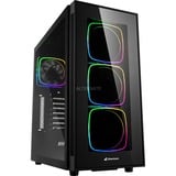 Sharkoon TG6 RGB Midi Tower Sort, Towerkabinet Sort, Midi Tower, PC, Sort, ATX, micro ATX, Mini-ITX, 16,5 cm, 40 cm