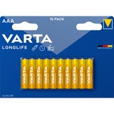 VARTA Longlife AAA Engangsbatteri Alkaline Engangsbatteri, AAA, Alkaline, 1,5 V, 10 stk, Flerfarvet