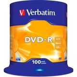Verbatim DVD-R Matt Silver 4,7 GB 100 stk, DVD tomme medier DVD-R, 120 mm, Spindel, 100 stk, 4,7 GB
