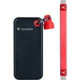 Verbatim Pocket SSD 1 TB USB Type-C 3.2 Gen 2 (3.1 Gen 2) Sort, Rød, Solid state-drev Sort/Rød, 1 TB, USB Type-C, 3.2 Gen 2 (3.1 Gen 2), 1000 MB/s, 10 Gbit/sek., Sort, Rød