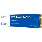 WD Blue SA510 M.2 500 GB Serial ATA III, Solid state-drev Blå/Hvid, 500 GB, M.2, 560 MB/s, 6 Gbit/sek.