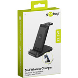 goobay Trådløs 3-i-1 oplader, 15 W, Ladestation Sort