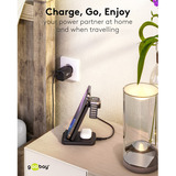 goobay Trådløs 3-i-1 oplader, 15 W, Ladestation Sort