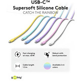 goobay USB 2.0 silikonekabel gul, USB-C stik > USB-C stik Gul