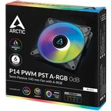 ARCTIC P14 PWM PST A-RGB, Sag fan Sort