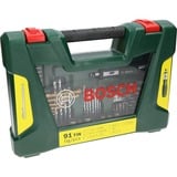 Bosch 2 607 017 195 borehoved Boresæt 91 stk, Boremaskine &amp; bit sæt Grøn, Boremaskine, Boresæt, Metal, Sten, Træ, 1,8 kg, 91 stk, Phillips, Stjerneskruetrækker, Torx