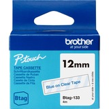 Brother BTAG-133 etiketbånd Blå på transparent, Tape Blå på transparent, Filippinerne, 5 År, Brother, P-touch PT-N10, PT-N20, PT-N25BT, 1,2 cm