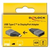 DeLOCK 64120 USB grafisk adapter 3840 x 2160 pixel Grå grå/Sort, 3.2 Gen 1 (3.1 Gen 1), USB Type-C, Udgang DisplayPort, 3840 x 2160 pixel