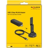 DeLOCK Wi-Fi 6E Dualband WLAN USB-adapter AX3000, Wi-Fi-adapter 