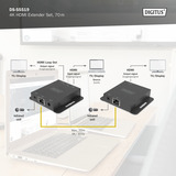 Digitus 4K HDMI Extender Sæt, HDMI-udvidelse forlænger Sort