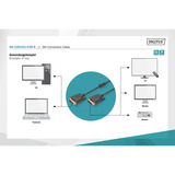 Digitus AK-320101-030-S, Kabel Sort