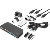 Digitus DS-12850 KVM Switch, KVM-switchen Sort, 4096 x 2160 pixel, 4K Ultra HD