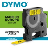 Dymo D1 - Standard - Sort på gul - 9mm x 7m, Tape Sort på gul, Polyester, Belgien, -18 - 90 °C, DYMO, LabelManager, LabelWriter 450 DUO