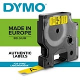 Dymo Originale D1-etiketter | Sort skrift på gul tape | 9 mm x 7 m | Selvklæbende etiketter til LabelManager-mærkningsmaskiner | Fremstillet i Europa Sort på gul, Polyester, Belgien, -18 - 90 °C, DYMO, LabelManager, LabelWriter 450 DUO