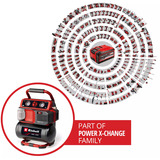 EINHELL Power X-Change Akku-Kompressor TE-AC 18/75 Li OF-Solo, 18Volt Sort/Rød