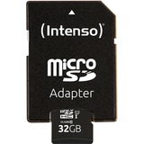 Intenso 3424480 hukommelseskort 32 GB MicroSD UHS-I Klasse 10 Sort, 32 GB, MicroSD, Klasse 10, UHS-I, Class 1 (U1), Temperaturbestandigt, Stødresistent, Vandtæt, Røntgenbestandig